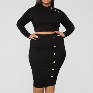 NWT🆕 crop top and midi skirt set XL fashion nova